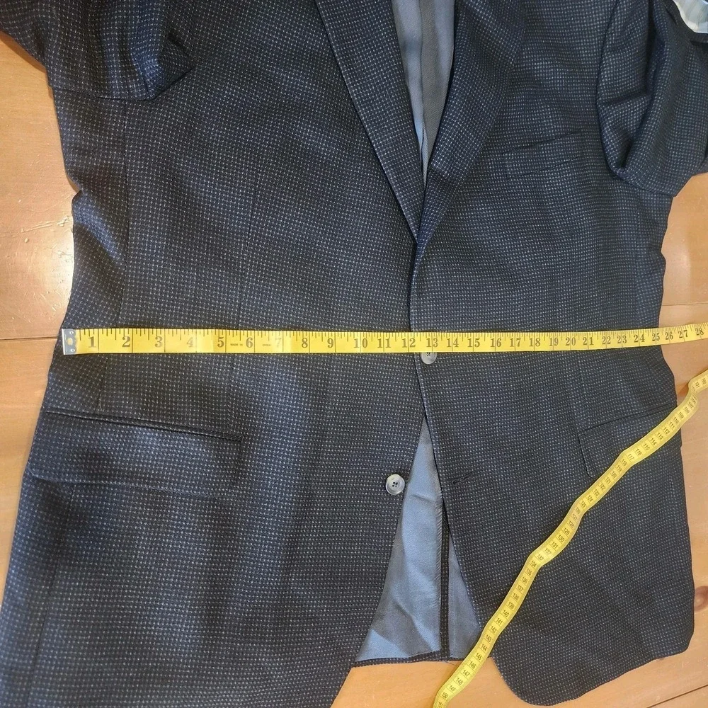 Cremieux Loro Piana Wool Sport Coat Mens 50L Charcoal Gray Birdseye Office Event